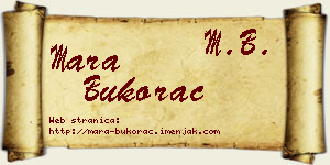 Mara Bukorac vizit kartica